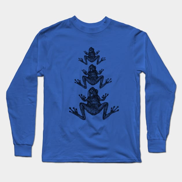 Three Doodle Frogs Long Sleeve T-Shirt by tsign703